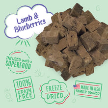Load image into Gallery viewer, Charlee Bear Lamb & Blueberries Meaty Bites Freeze Dried Dog Treats, 2.5oz Bag