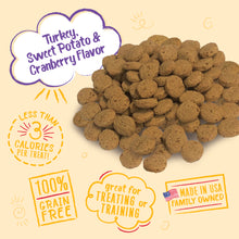 Load image into Gallery viewer, Charlie Bear Turkey, Sweet Potato & Cranberry Crunch Dog Treats, 8oz Bag