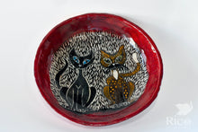 Load image into Gallery viewer, Kitty Dish, Craazy Catz Red & Black