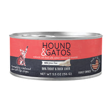 Load image into Gallery viewer, Hound &amp; Gatos 98% Trout &amp; Duck Liver Grain Free Canned Cat Food, 5.5 oz - Case of 24

