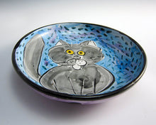Load image into Gallery viewer, Grey Tabby Cat Feeding Dish