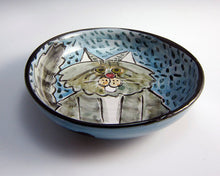 Load image into Gallery viewer, Grey and White Maine Coon Cat Feeding Dish