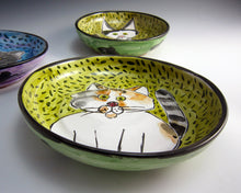 Load image into Gallery viewer, Calico Grey Orange White Cat Feeding Dish