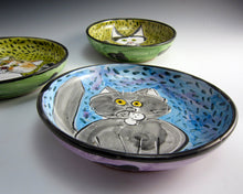 Load image into Gallery viewer, Grey Tabby Cat Feeding Dish