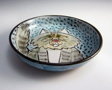 Load image into Gallery viewer, Grey and White Maine Coon Cat Feeding Dish