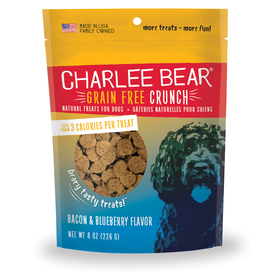 Charlee Bear Bacon & Blueberry Crunch Dog Treats, 8oz Bag