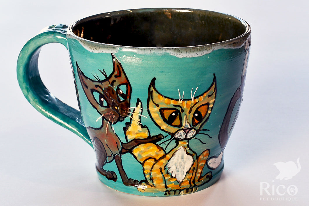 Kitty Mug, Turquoise