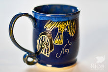 Load image into Gallery viewer, Kitty Mug, Royal Blue &amp; Black
