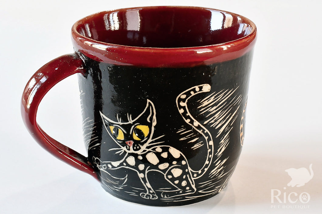 Kitty Mug, Black & Red