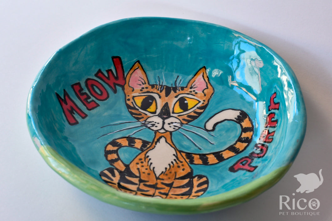 Kitty Dish, Craazy Catz Turquoise