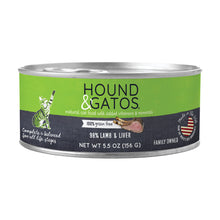 Load image into Gallery viewer, Hound &amp; Gatos 98% Lamb &amp; Liver Grain Free Canned Cat Food, 5.5 oz - Case of 24
