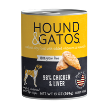 Load image into Gallery viewer, Hound &amp; Gatos 98% Chicken &amp; Liver Grain-Free Canned Dog Food, 13 oz - Case of 12
