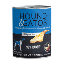 Load image into Gallery viewer, Hound &amp; Gatos 98% Rabbit Grain-Free Canned Dog Food, 13 oz - Case of 12
