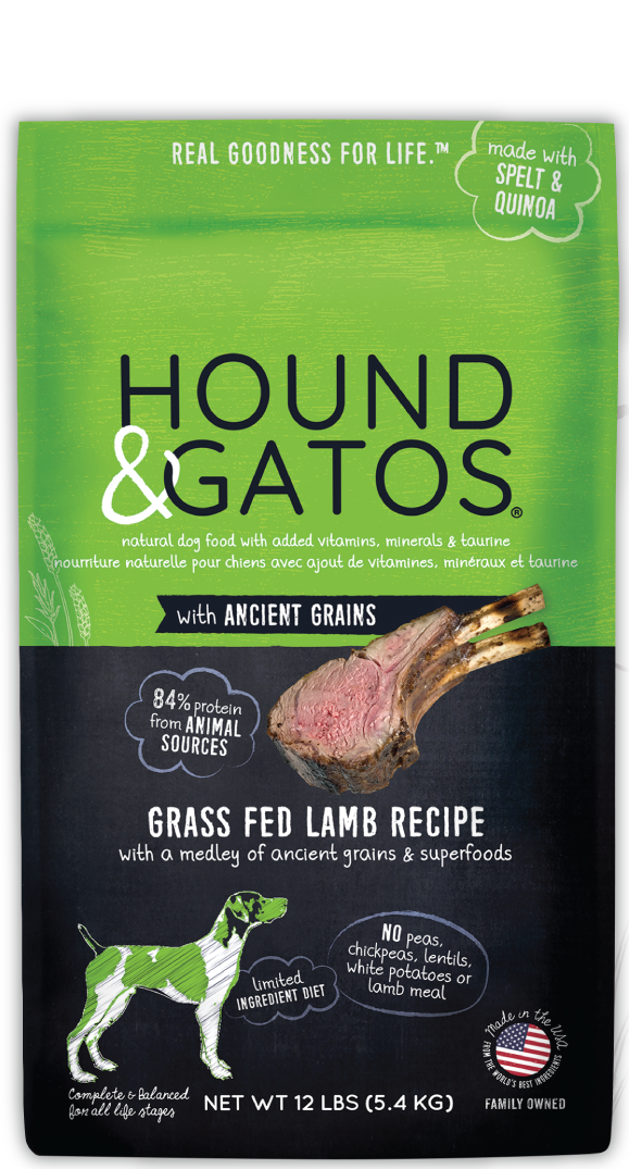 Hound & Gatos Ancient Grain Grass Fed Lamb Recipe for Dogs