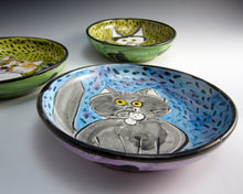 Load image into Gallery viewer, Grey Tabby Cat Feeding Dish
